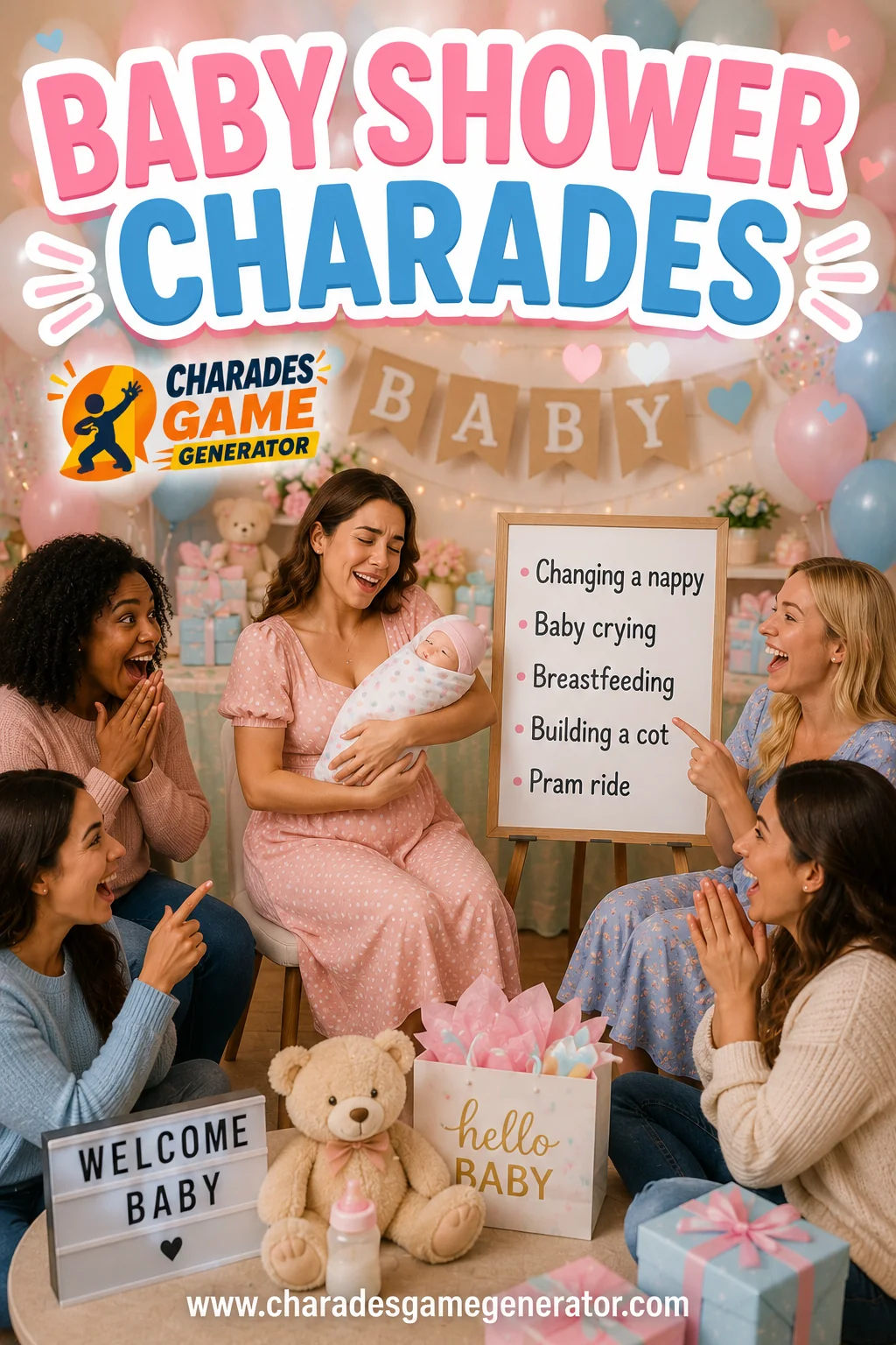 Baby Shower Charades: 50 Adorable Words to Act Out