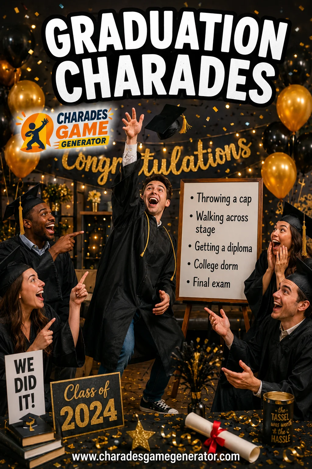 Graduation Party Charades: 45 Words to Celebrate the Grad