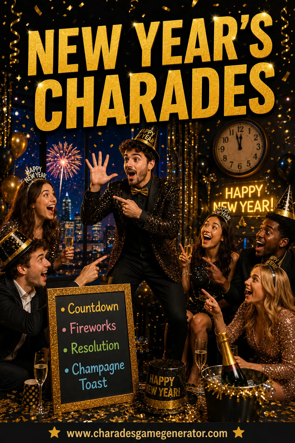 New Year's Eve Charades: 60 Words for Your Countdown Party