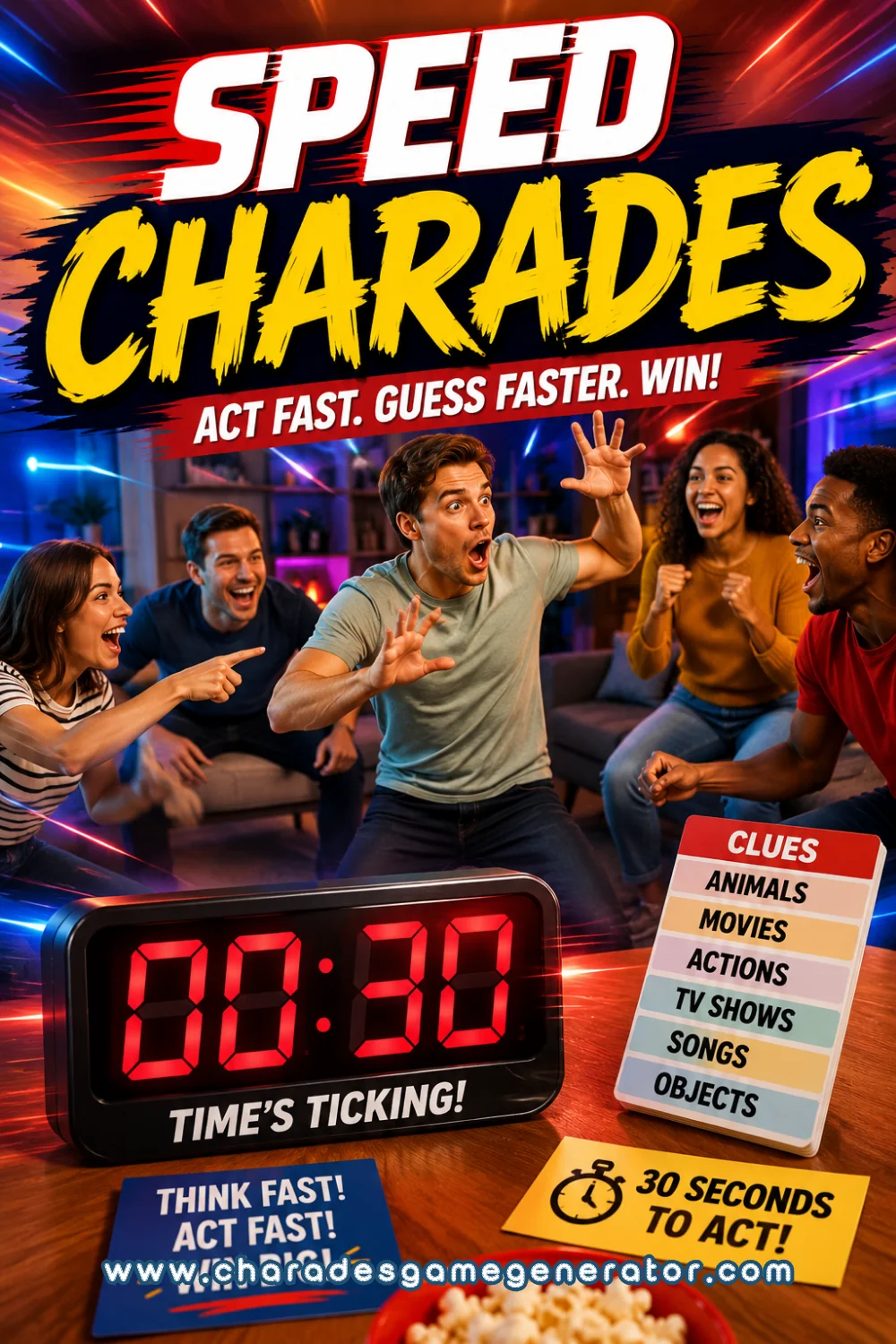 Speed Charades: Rules, Tips, and 100 Fast-Paced Words