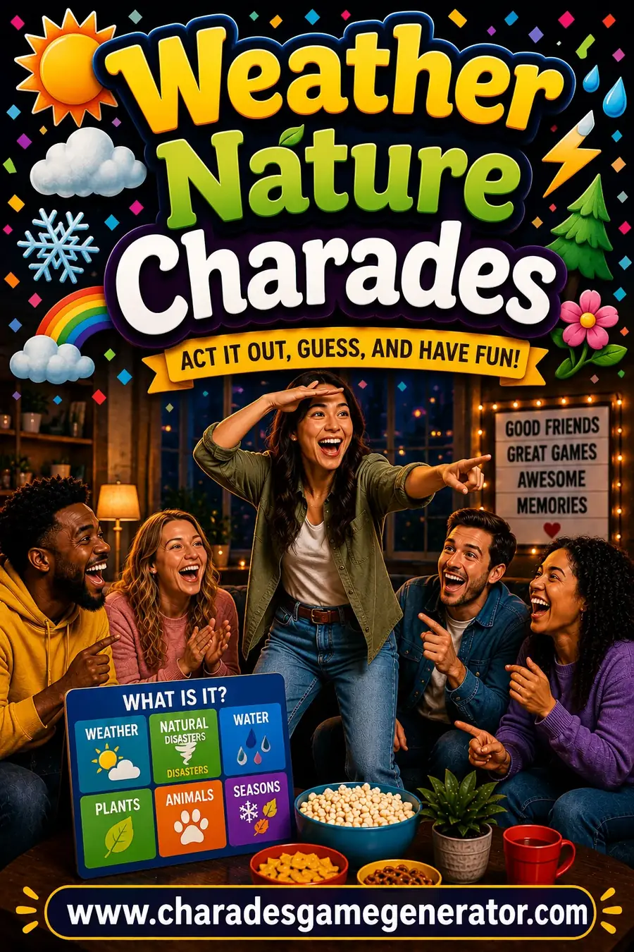 Weather and Nature Charades: 60 Outdoor Words to Act Out